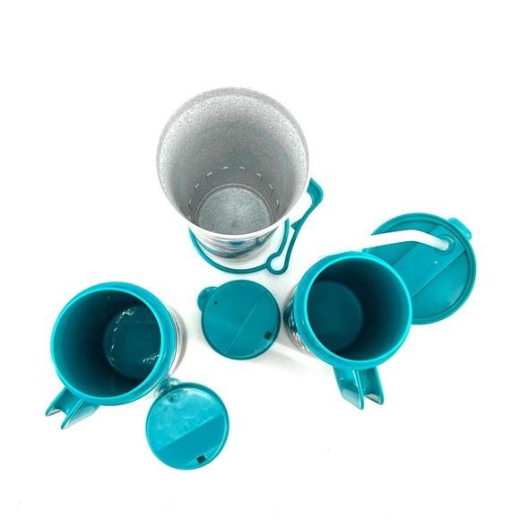 Vintage Thermo 1993 Coca-Cola Polar Bear Always Cool Tumbler & Mug Set Teal 3pc - Picture 6 of 11